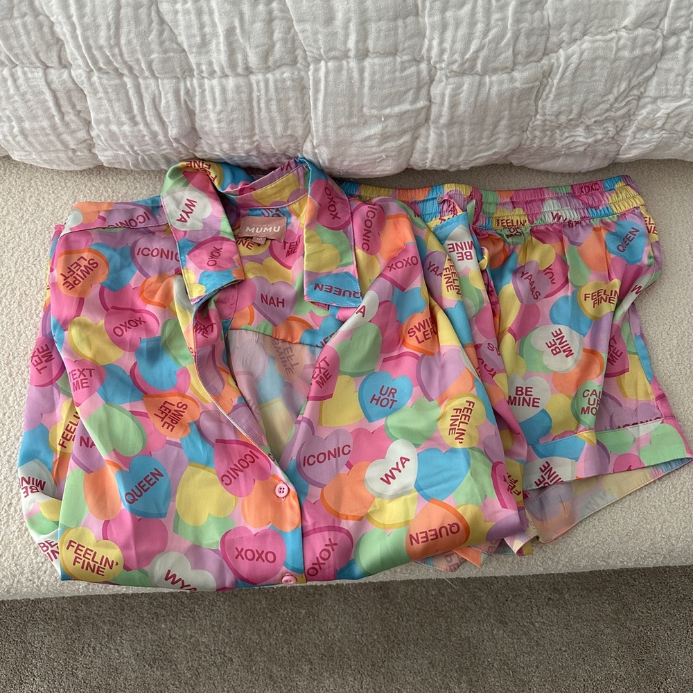 Show me your mumu candy Heart Print Pajama Set - Picture 2 of 2